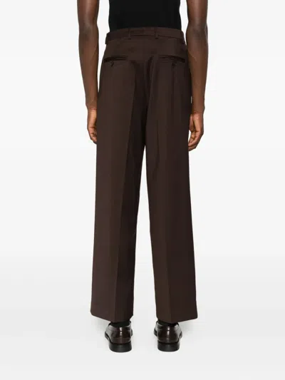 Amaranto Pleated Tailored Trousers In Brown