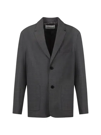 Amaranto Pocket Button Jacket In Gray
