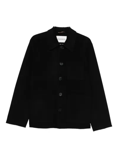 Amaranto Point-collar Jacket In Black