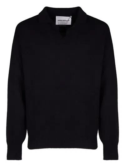 Amaranto Polo-collar Sweater In Black