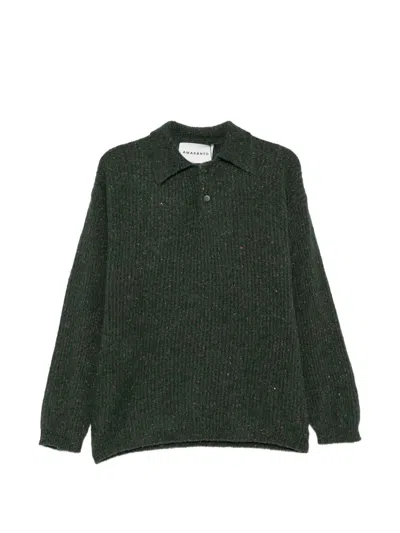 Amaranto Polo-collar Sweater In Green