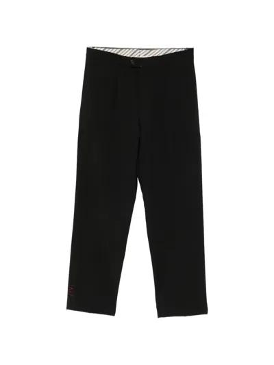 Amaranto Pressed-crease Tailored Trousers In Black