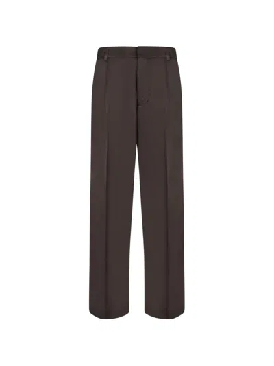 Amaranto Pressed-crease Tailored Trousers In Brown