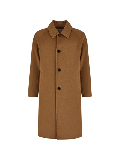 Amaranto Raglan-sleeve Single-breasted Coat In Brown