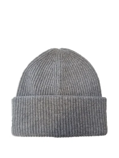 Amaranto Ribbed Beanie In Gray