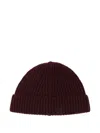 Amaranto Ribbed-knit Beanie In Brown