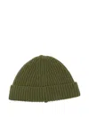 Amaranto Ribbed-knit Beanie In Green