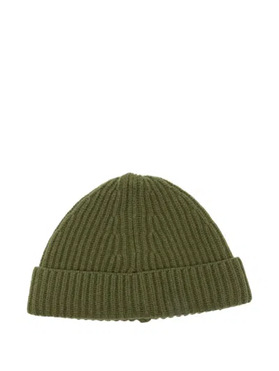 Amaranto Ribbed-knit Beanie In Green