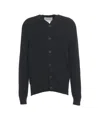 Amaranto Ribbed Wool Cardigan With Classic Round Neckline In Black