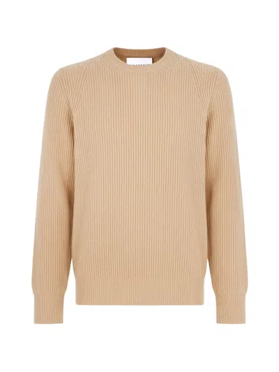 Amaranto Ribbed-knit Long-sleeve Sweater In Nude