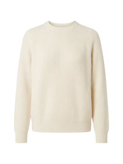 Amaranto Ribbed-knit Raglan-sleeve Sweater In Neutral