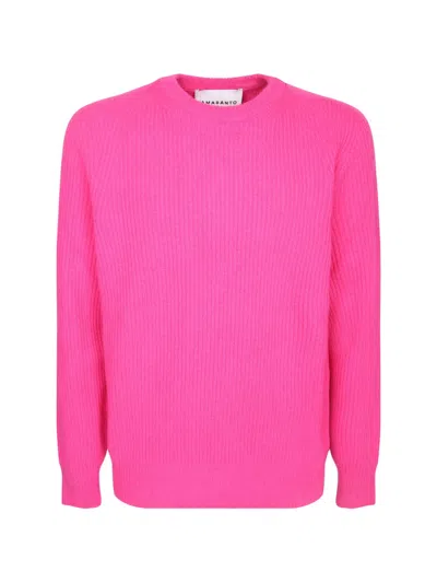 Amaranto Ribbed-knit Raglan-sleeve Sweater In Pink