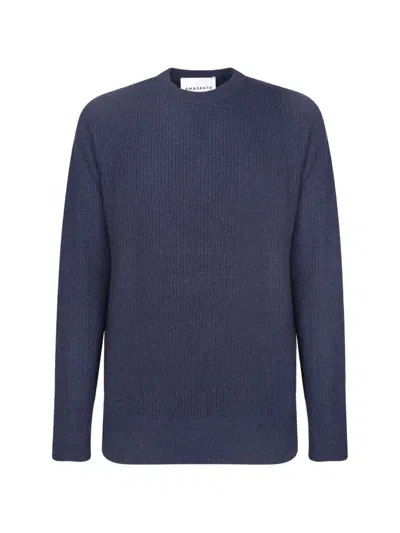 Amaranto Ribbed-knit Sweater In Blue