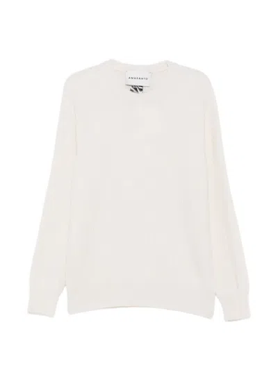 Amaranto Ribbed-knit Sweater In White