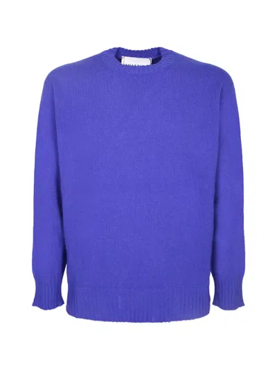 Amaranto Ribbed-trim Sweater In Blue