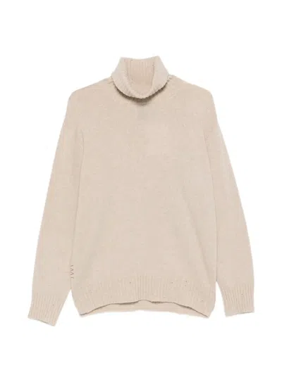 Amaranto Roll-neck Ribbed-trim Sweater In Gold