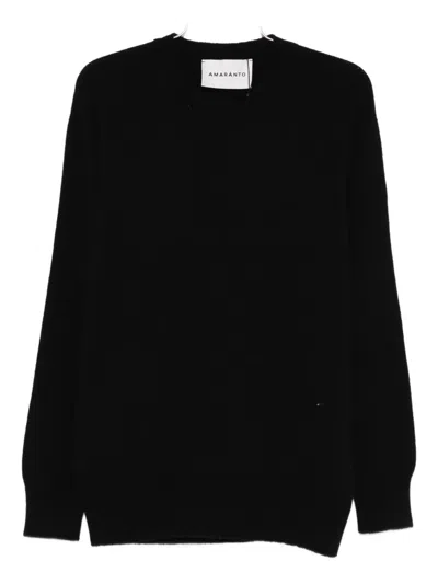 Amaranto Round-neck Sweater In Black