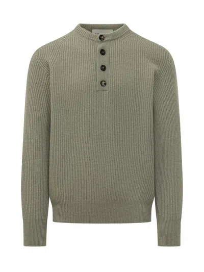 Amaranto Serafino Knit Top In Salvia