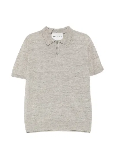 Amaranto Short-sleeve Polo Shirt In Gray