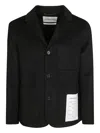 Amaranto Classic Black Jacket With Notched Collar In Black