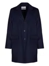 Amaranto Single-breasted Coat In Blue