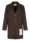 Amaranto Single-breasted Coat In Brown