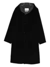 Amaranto Black Cashmere-wool Blend Coat With Notch Collar In Black