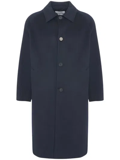 Amaranto Single-breasted Coat In Blue