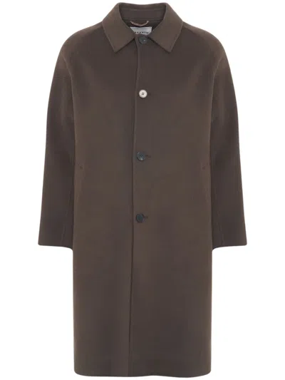 Amaranto Single-breasted Coat In Brown