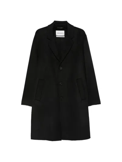 Amaranto Single-breasted Notched-lapel Coat In Black