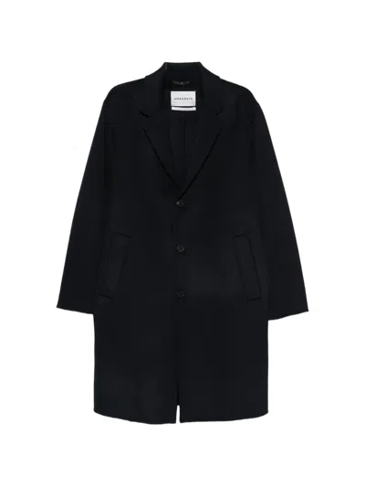 Amaranto Single-breasted Notched-lapel Coat In Blue