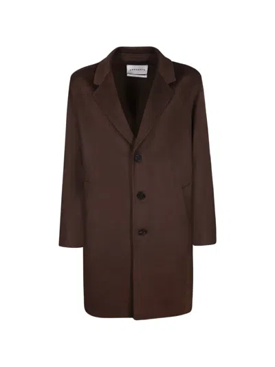 Amaranto Single-breasted Notched-lapel Coat In Brown