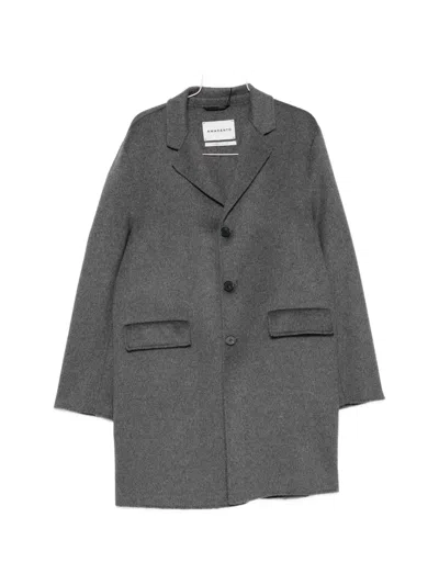 Amaranto Single-breasted Notch-lapel Coat In Gray