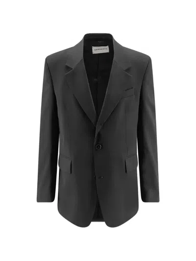Amaranto Single-breasted Two-button Blazer In Black