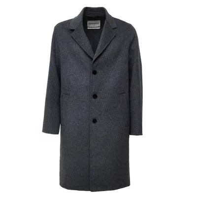 Amaranto Single-breasted Wool-cashmere Blend Coat In Gray