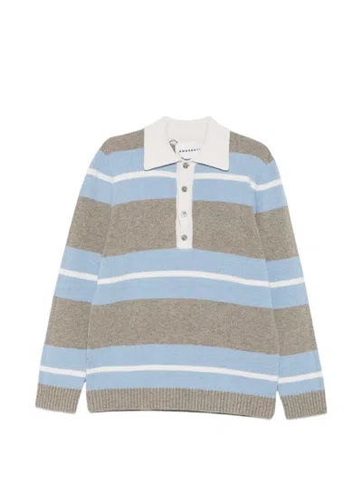 Amaranto Striped Button-fastening Polo Shirt In Multi