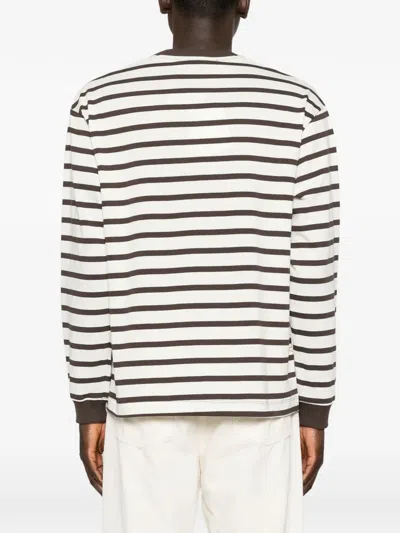 Amaranto Striped Long-sleeve T-shirt In White
