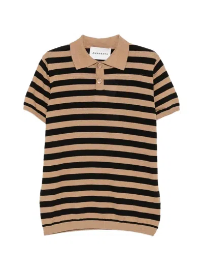 Amaranto Striped Short-sleeve Polo Shirt In Multi