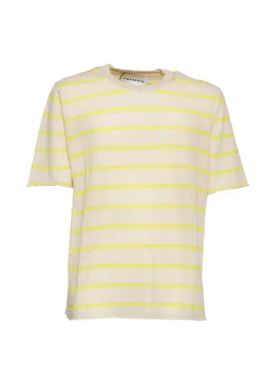 Amaranto Striped Short-sleeve T-shirt In Neutral