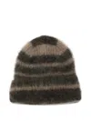 Amaranto Striped-pattern Beanie Hat In Multi
