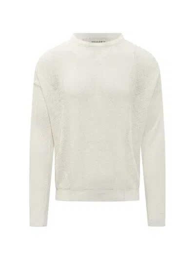 Amaranto Stripe-knit Sweater In White