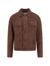 Amaranto Suede Flap-pocket Jacket In Brown