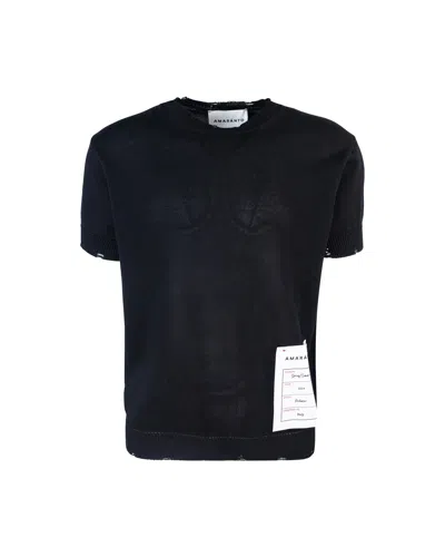 AMARANTO BLACK KNITTED T-SHIRT