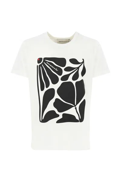 Amaranto T-shirt With Print In Panna