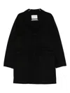 Amaranto Tailored Black Coat With Classic Lapel In Black
