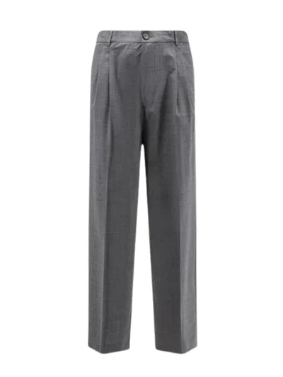 Amaranto Virgin Wool Blend Trousers In Gray