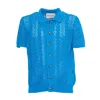 Amaranto Buttoned Knitted Shirt In Blue