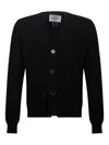 Amaranto V-neck Cardigan In Black