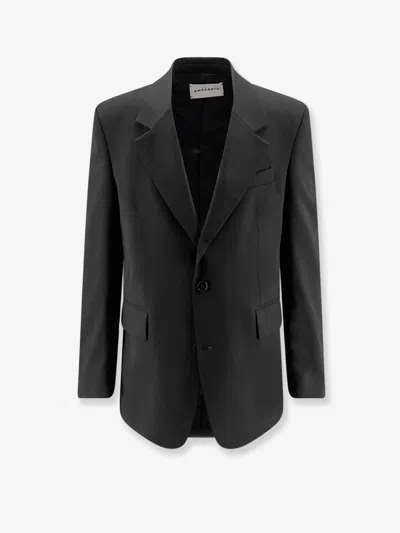 Amaranto Virgin Wool Blend Blazer In Black