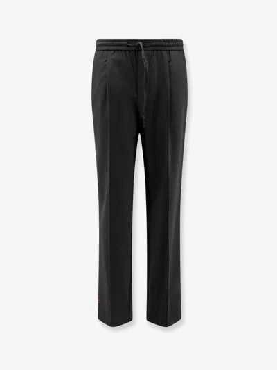 Amaranto Virgin Wool Blend Trousers In Black